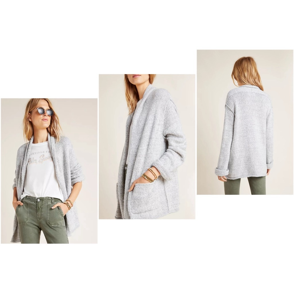 Women's Anthropologie Josie Open Front Cardigan Sweater Size Small Gray